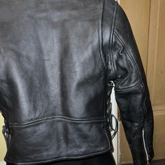 A-1 Genuine Leather Vintage Motorcycle Jacket with Patches - Picture 9 of 16